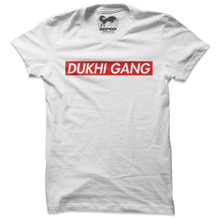 Dukhi Gang - White T-shirt [Pre-order - Ships on 6th January 2020]